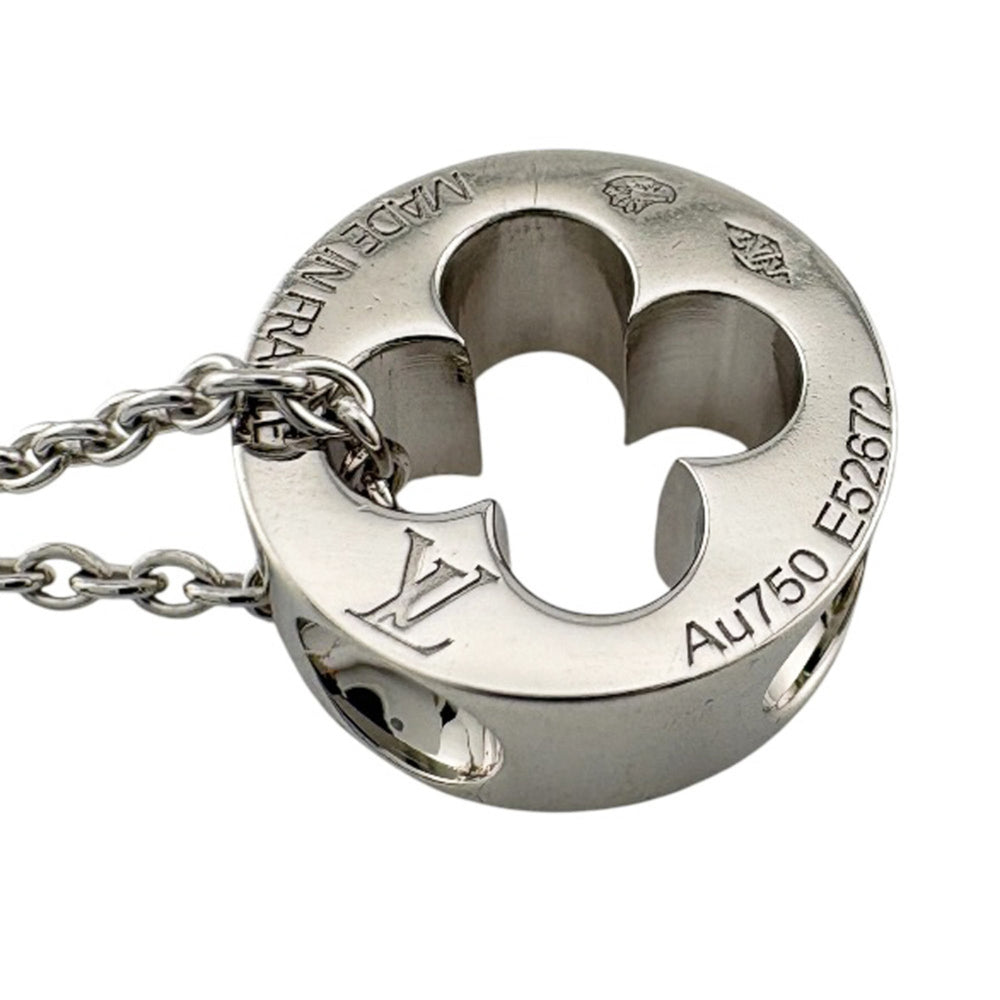 Louis Vuitton Pendant Empreinte Necklace, 18K White Gold, Women's, LOUIS VUITTON — Like New