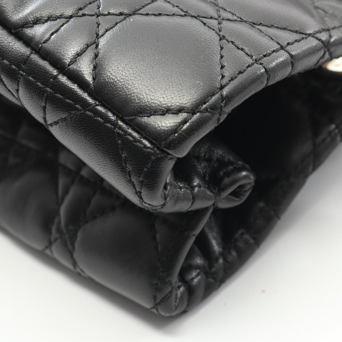 Christian Dior Dior Lady Cannage Tote Bag, Leather, Women's, Black