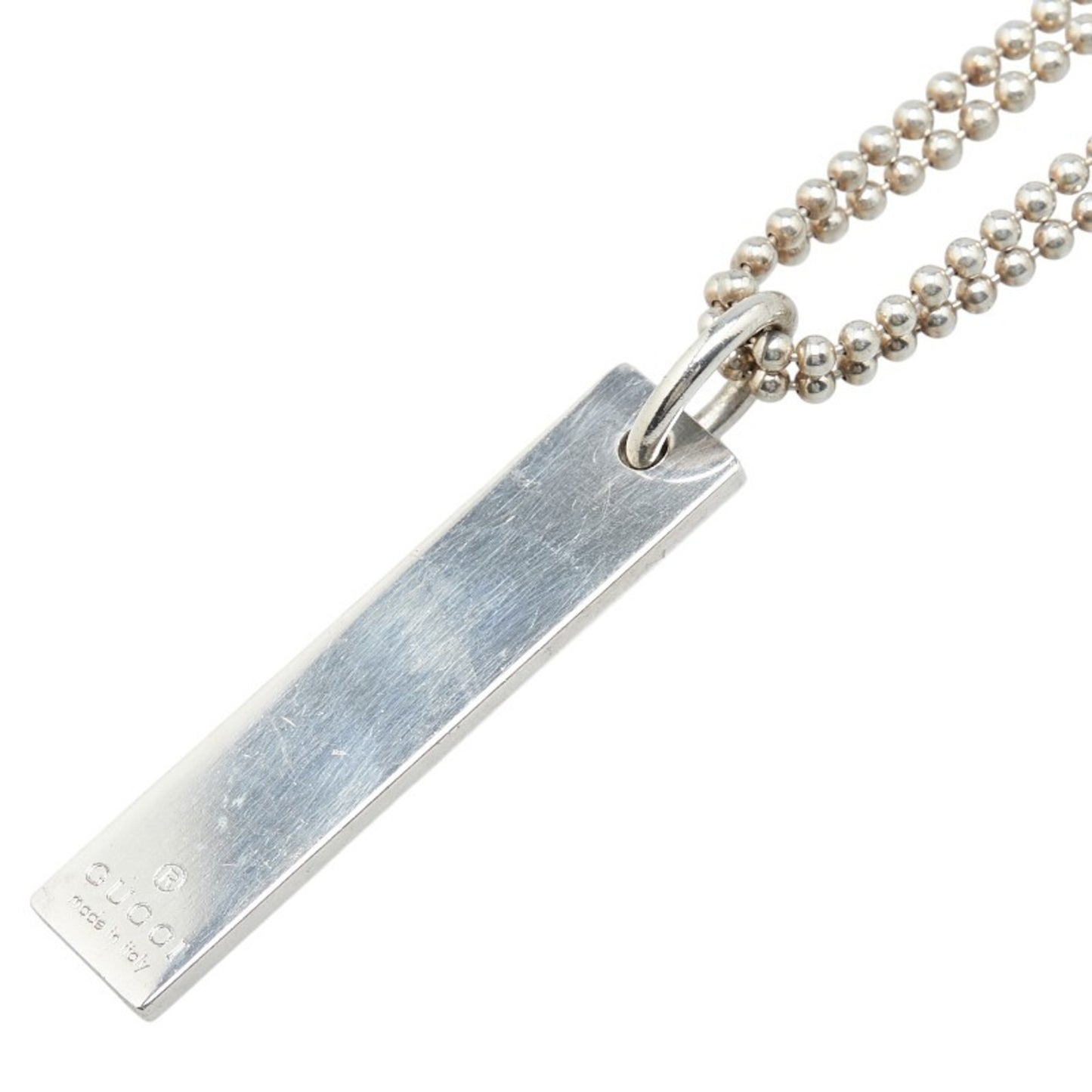 Gucci Plate Double Ball Chain Necklace SV925 Silver Women's GUCCI