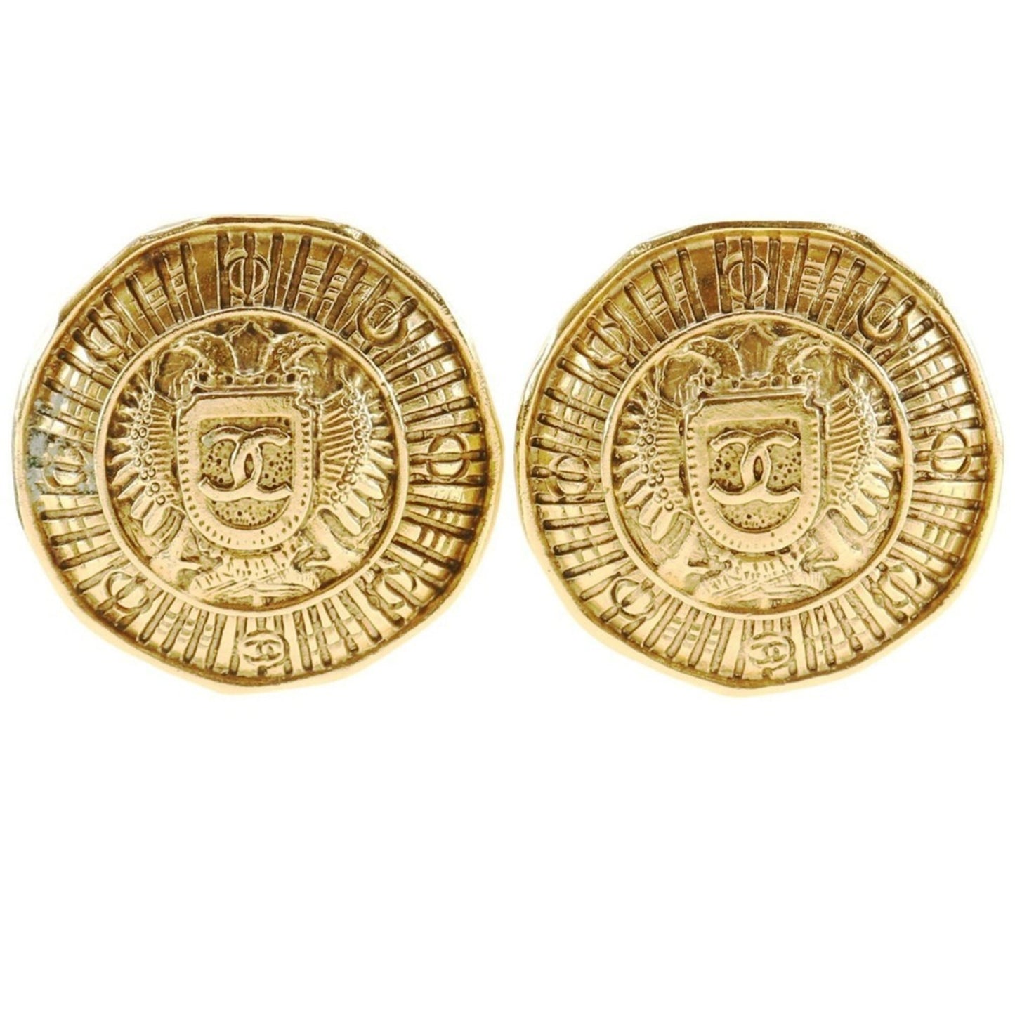 CHANEL 31 RUE CAMBON Cambon Earrings, Vintage, Gold Plated, Approx. 23.0g, CAMBON, Women's