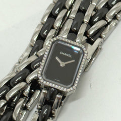 CHANEL Premiere Triple Bracelet Watch H3058 with Diamond Bezel, Stainless Steel/Ceramic, Black — Good