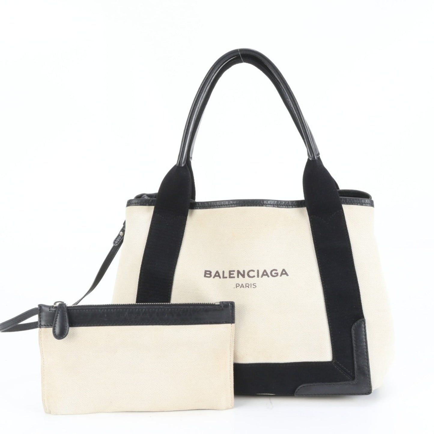 Balenciaga Navy Cabas Leather Tote Bag with Pouch, 339933, Shoulder/Handbag, Women's