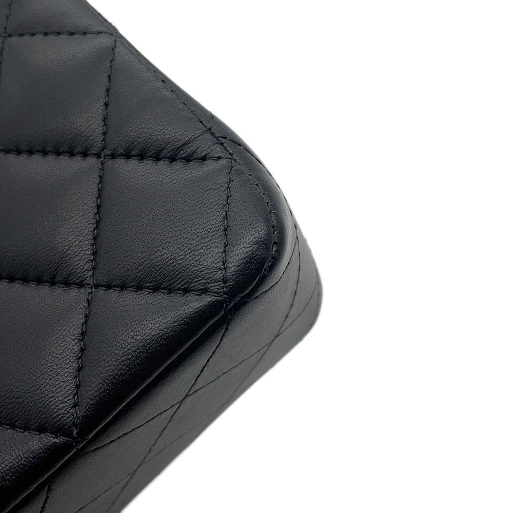 Chanel Chain Shoulder Bag Matelassé 25 Coco Mark Icon Charm Lambskin Double A01112 CHANEL Black Handbag Women's — Like New