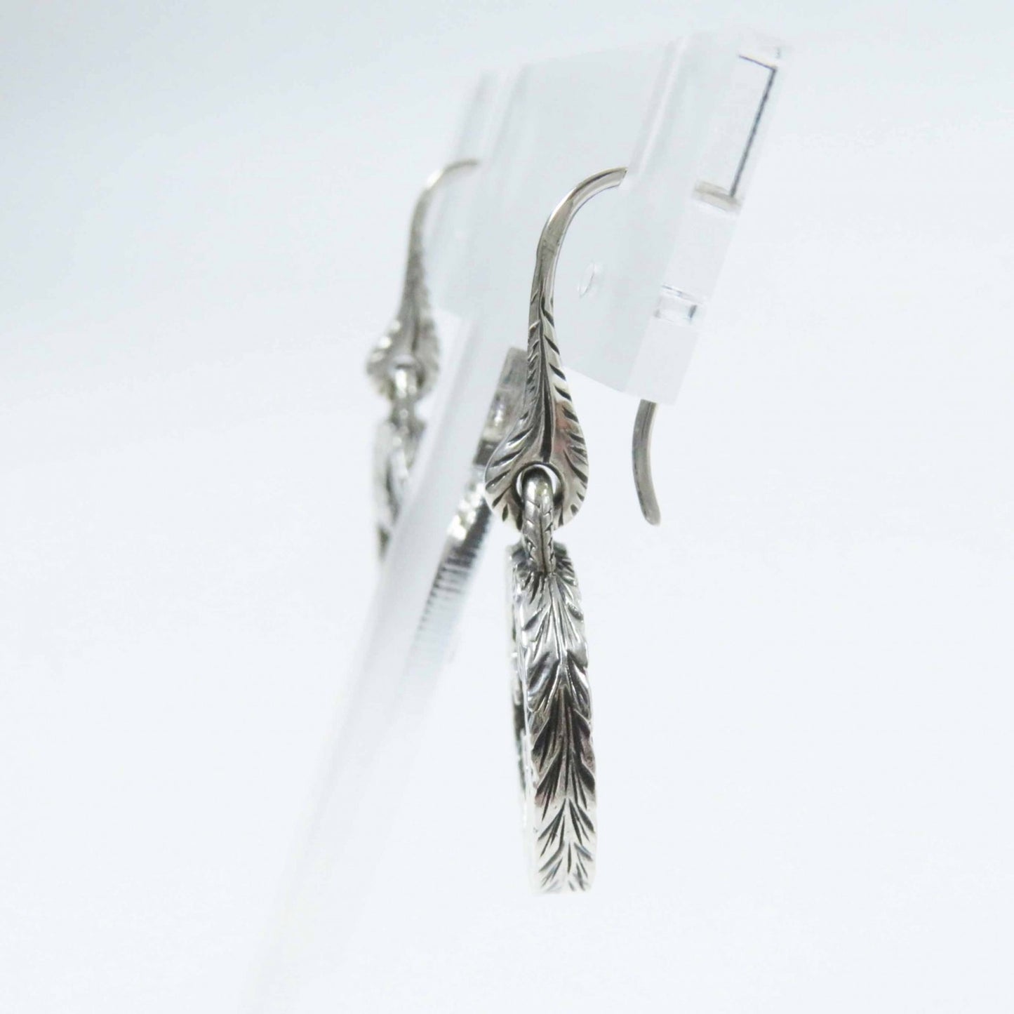 GUCCI Interlocking G Arabesque Binaural Earrings, 925 Sterling Silver, Women's, Box and Dust Bag Included