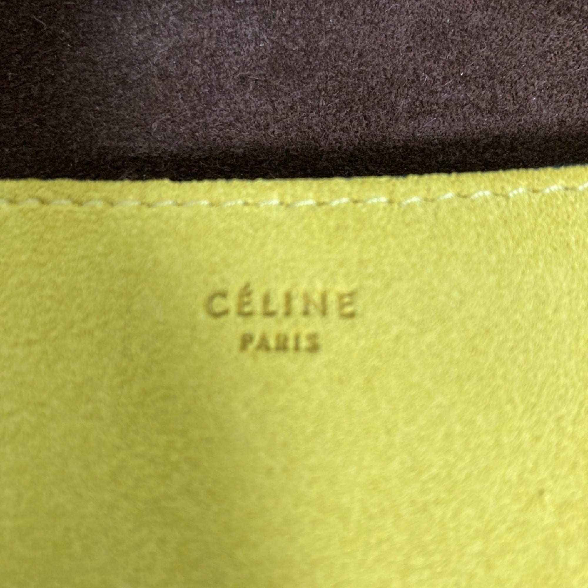 CELINE Diamond Shoulder Bag in Burgundy, Yellow, and Gray. Women's. Luxs Pre-owned Brand — Like New