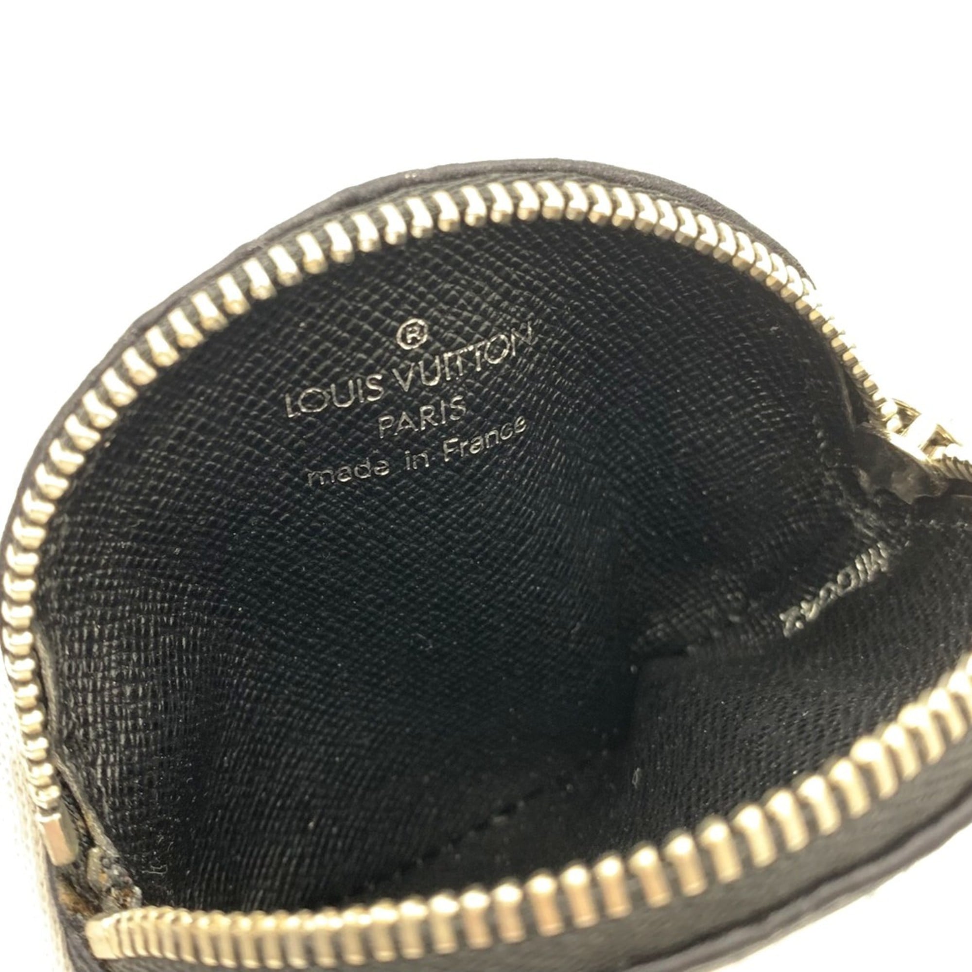 LOUIS VUITTON M92272 Coin Case, Comte de Fée Porte Monnaie Long, Apple Monogram Satin, Black, Women's