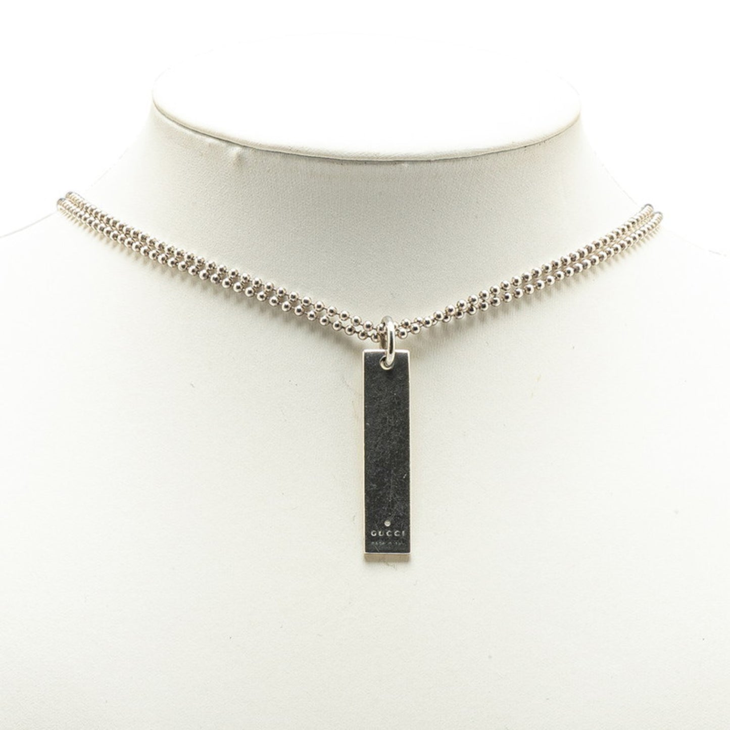 Gucci Plate Double Chain Necklace SV925 Silver Women's GUCCI