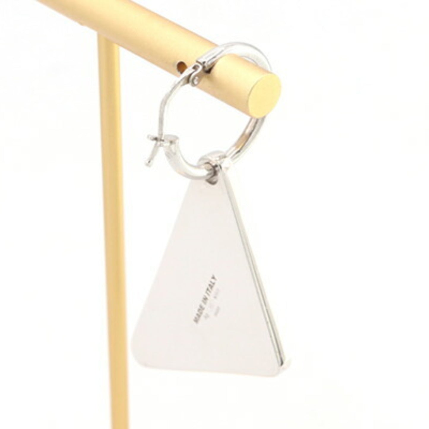 Prada Single Earring Crystal Jewel Right SV Sterling Silver 925 Triangle Women's PRADA