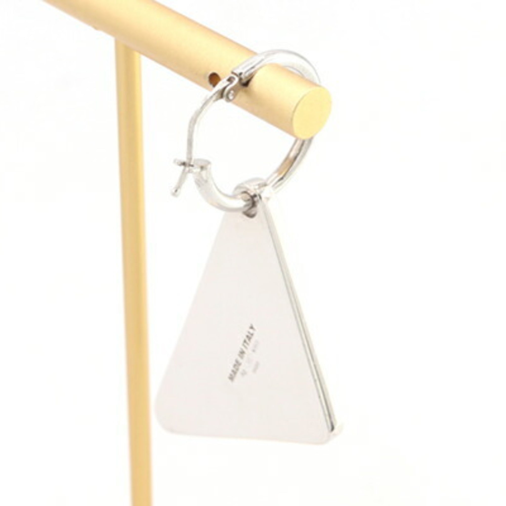 Prada Single Earring Crystal Jewel Right SV Sterling Silver 925 Triangle Women's PRADA