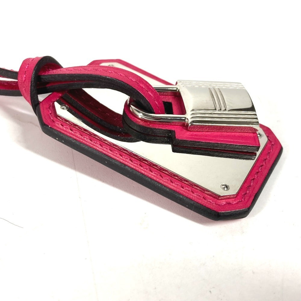 HERMES O'Kelly GM Accessories Long Necklace Swift Leather Women's Rose Mexico Pink — Like New