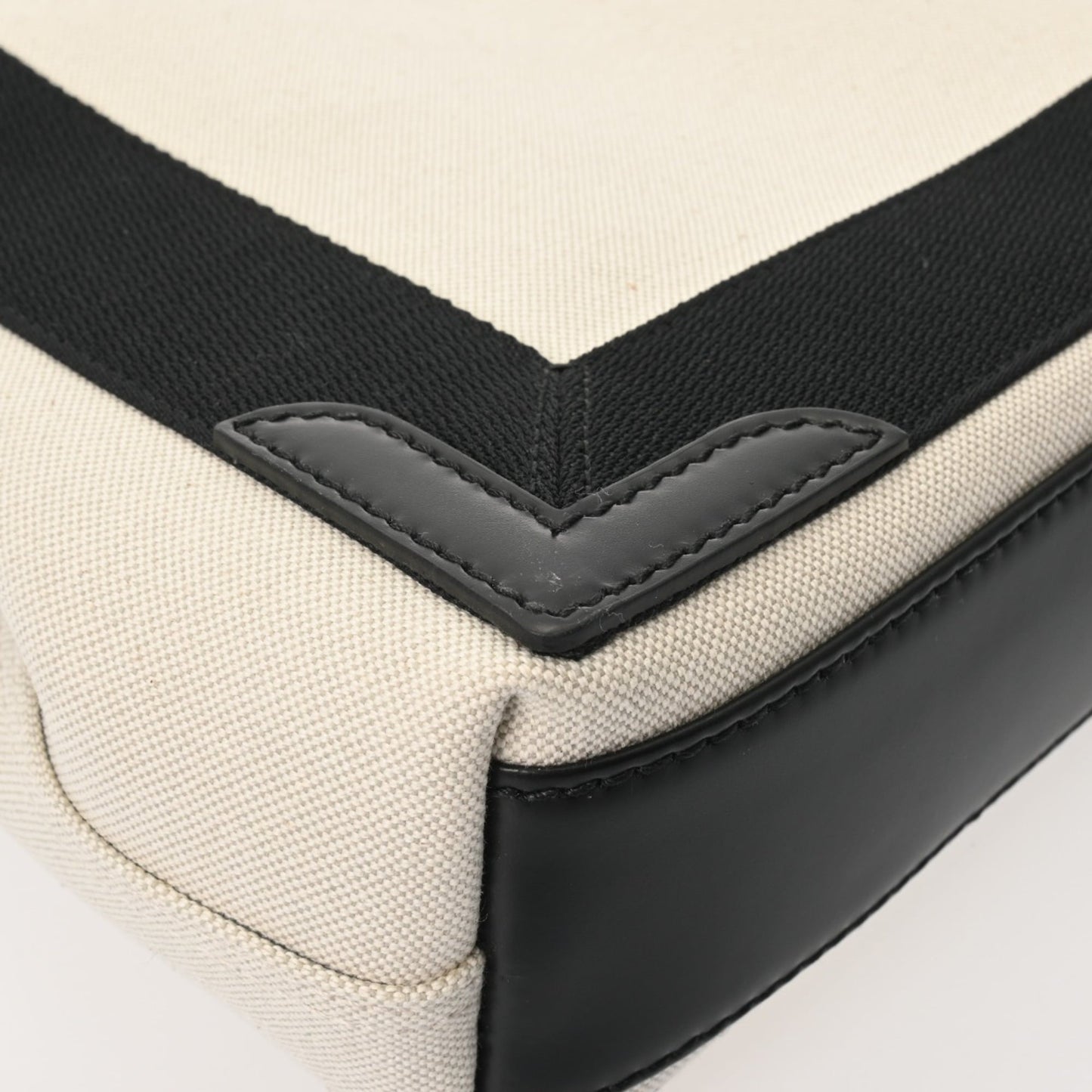 BALENCIAGA Navy Cabas XS 2-Way Handbag in White and Black (390346) - Women's Canvas Leather Pre-owned, Condition: A Ginzo