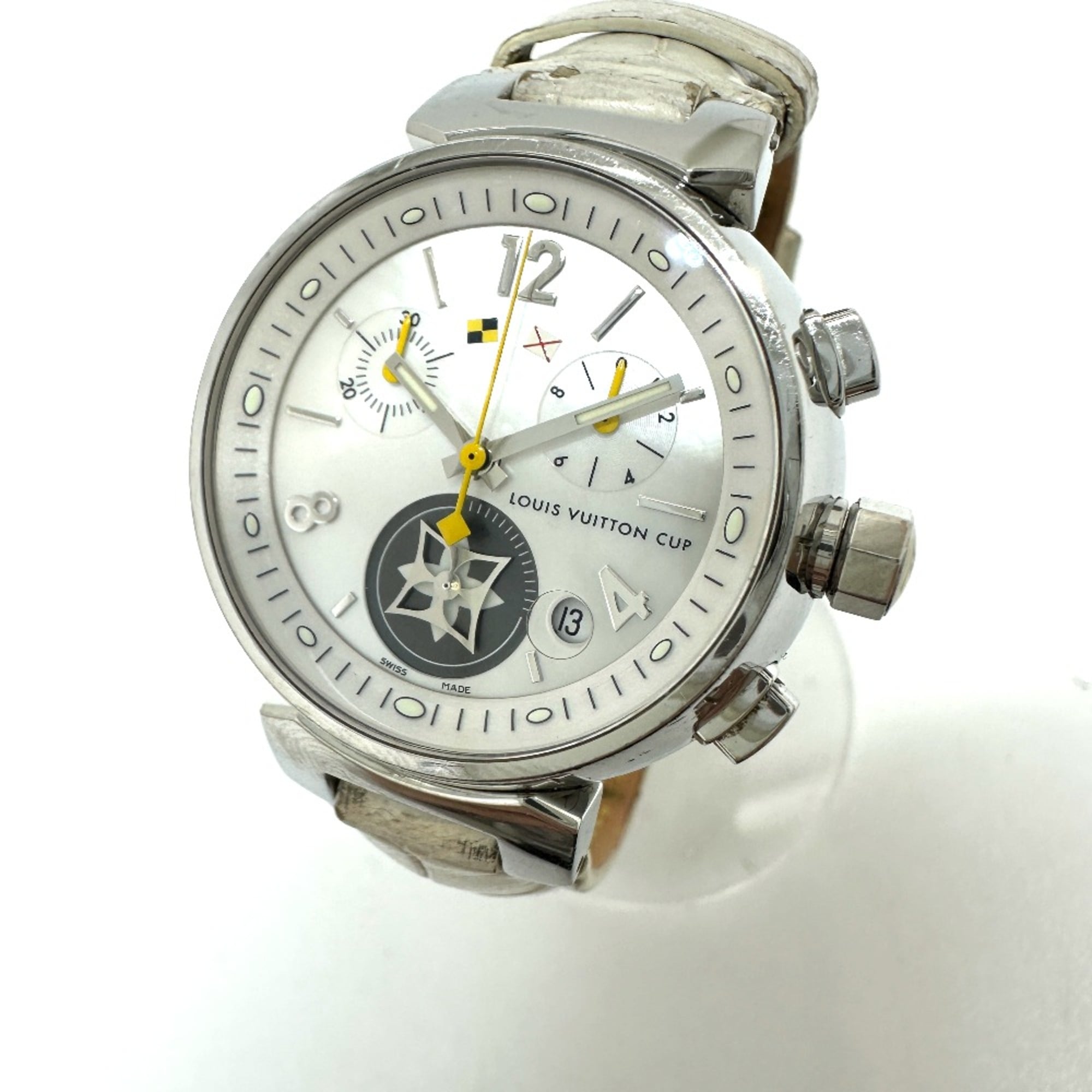 Louis Vuitton Q132C Tambour Wristwatch Silver — Good
