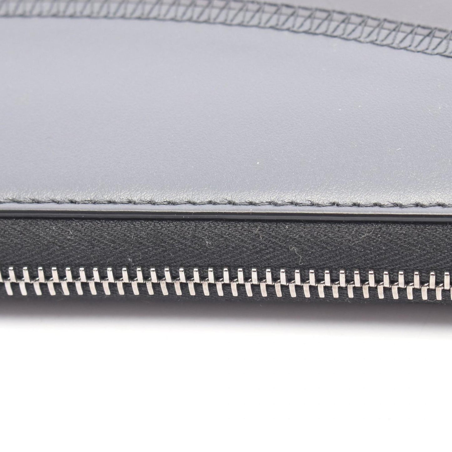 Christian Dior Dior logo round long wallet, leather, men's, black and gray