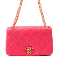 Chanel Chain Shoulder Bag Mini Flap Matelassé Coco Mark 19 Leather CHANEL Handbag Women's — Like New
