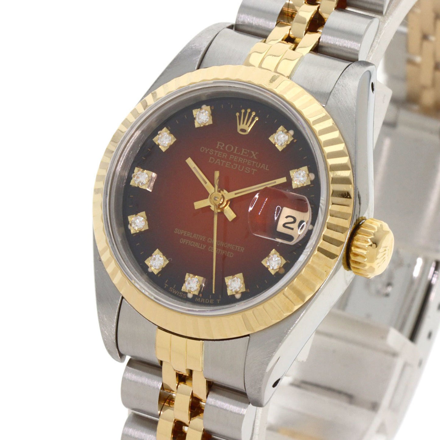 Rolex 69173G Datejust 10P Diamond Watch Stainless Steel SSxK18YG Ladies ROLEX