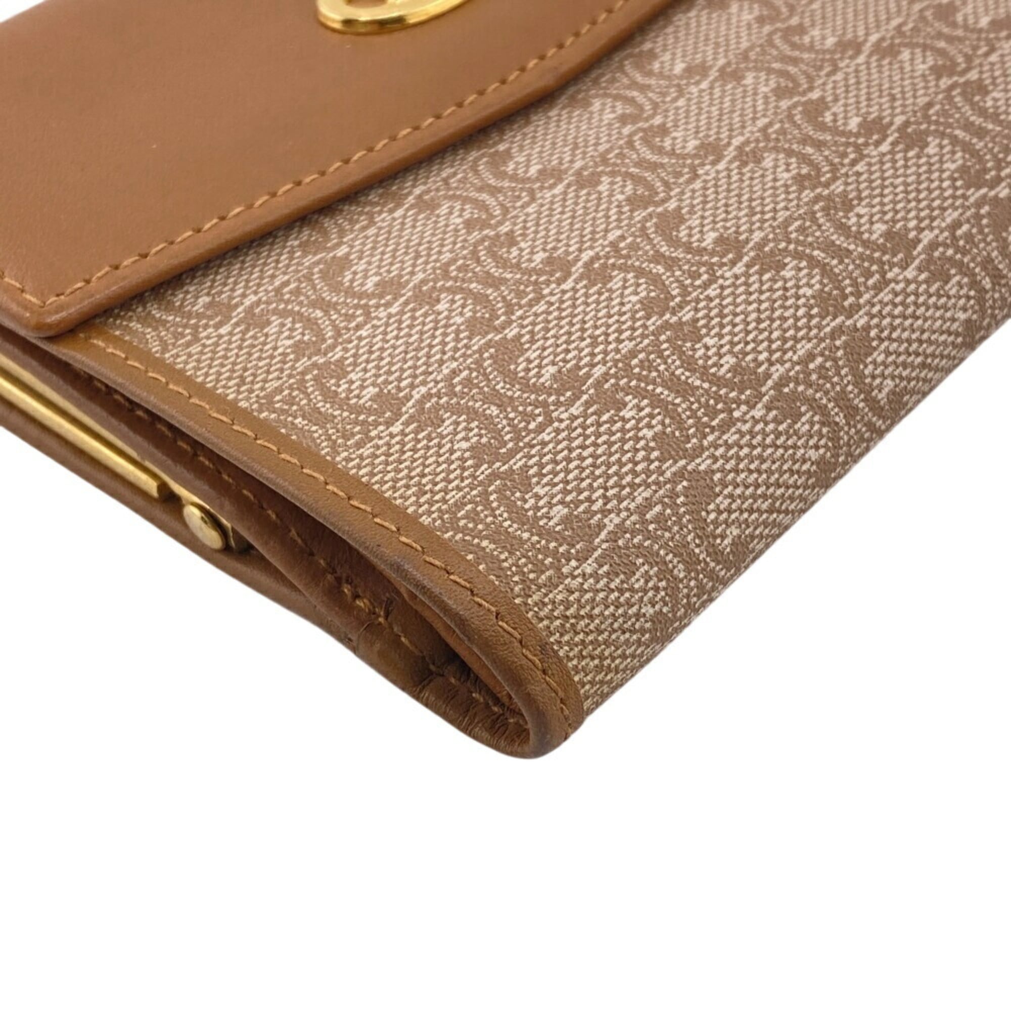 CELINE Macadam Tri-fold Wallet, Beige, Women's