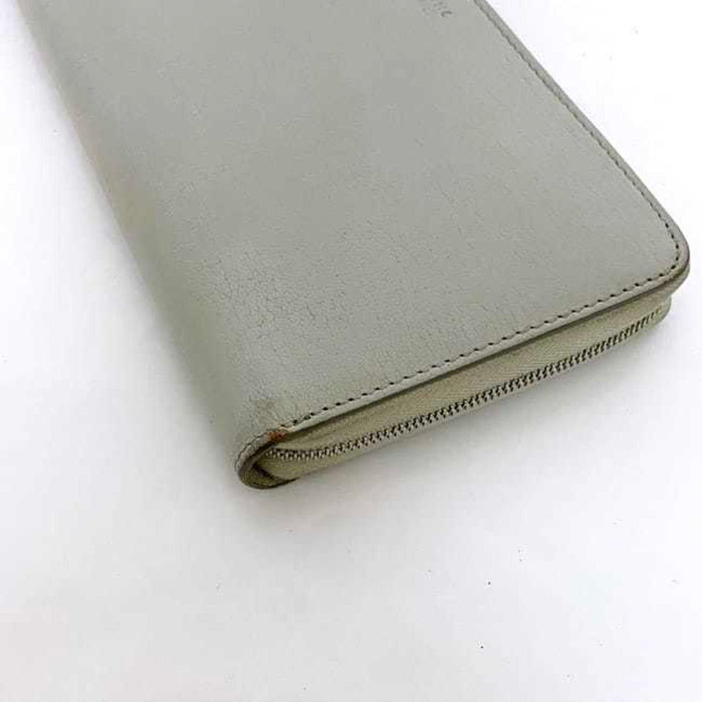 Celine Round Long Wallet Large Zip Multi-Function ec-22650 Gray 105003 Leather S-PG-3176 CELINE Women's