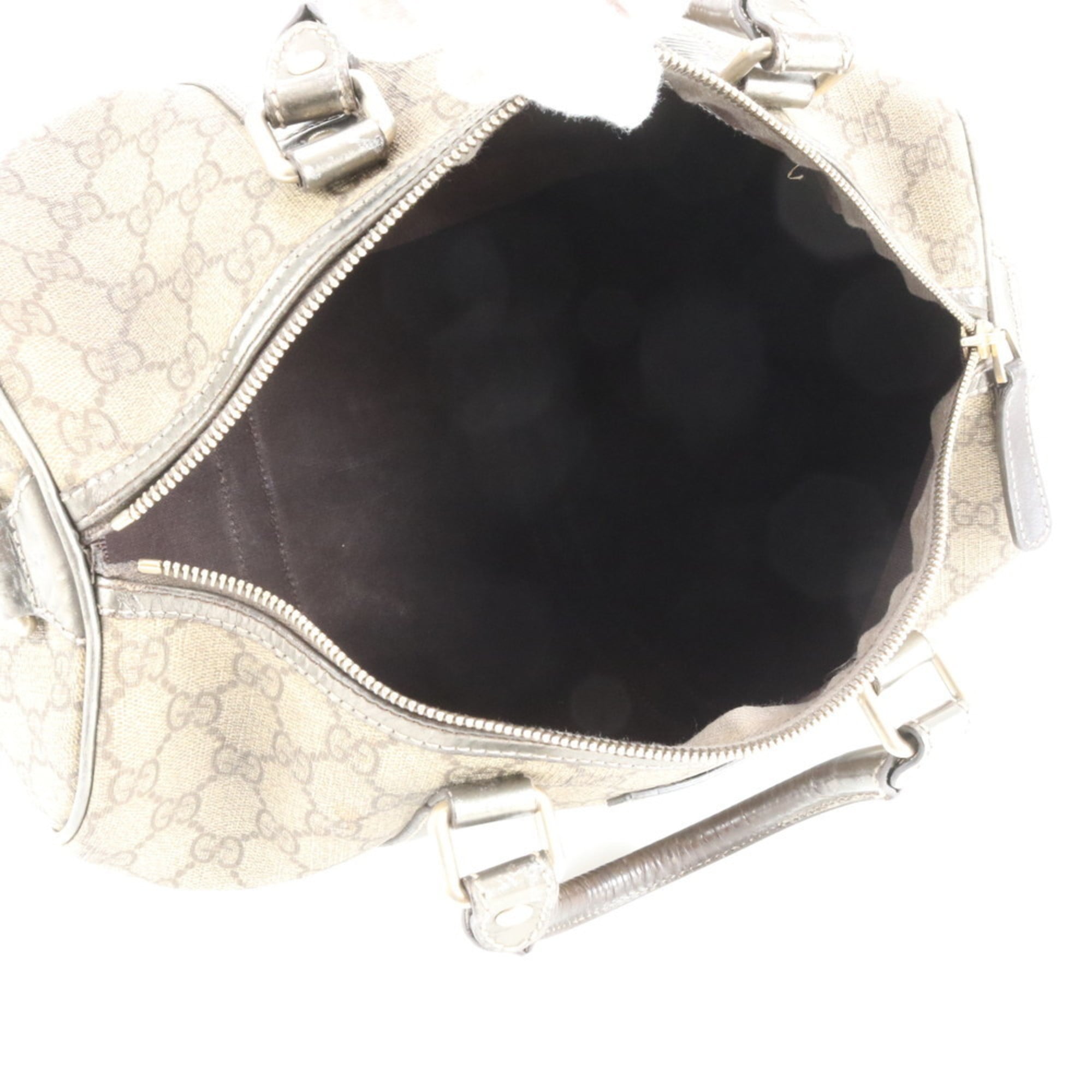 Gucci GG Supreme 193603 Leather Tote Bag, Mini Boston Shoulder Handbag, Gold, Women's