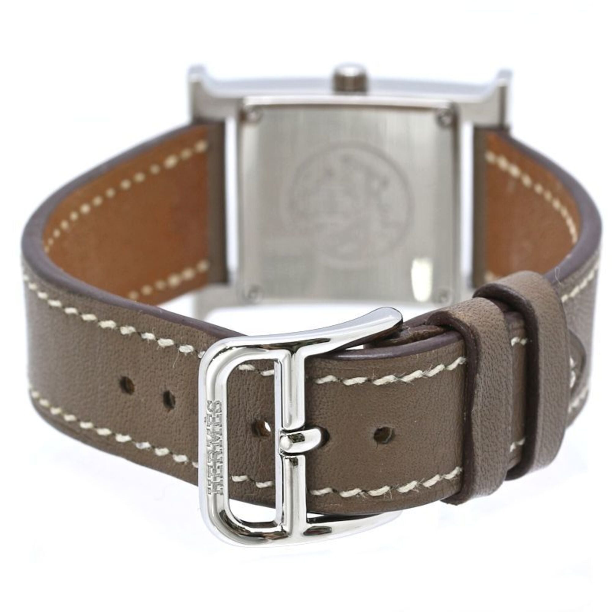 HERMES H-Watch HH1.210.260 WW18 Women's Watch Stainless Steel x Cowhide Leather 40556 — Very Good