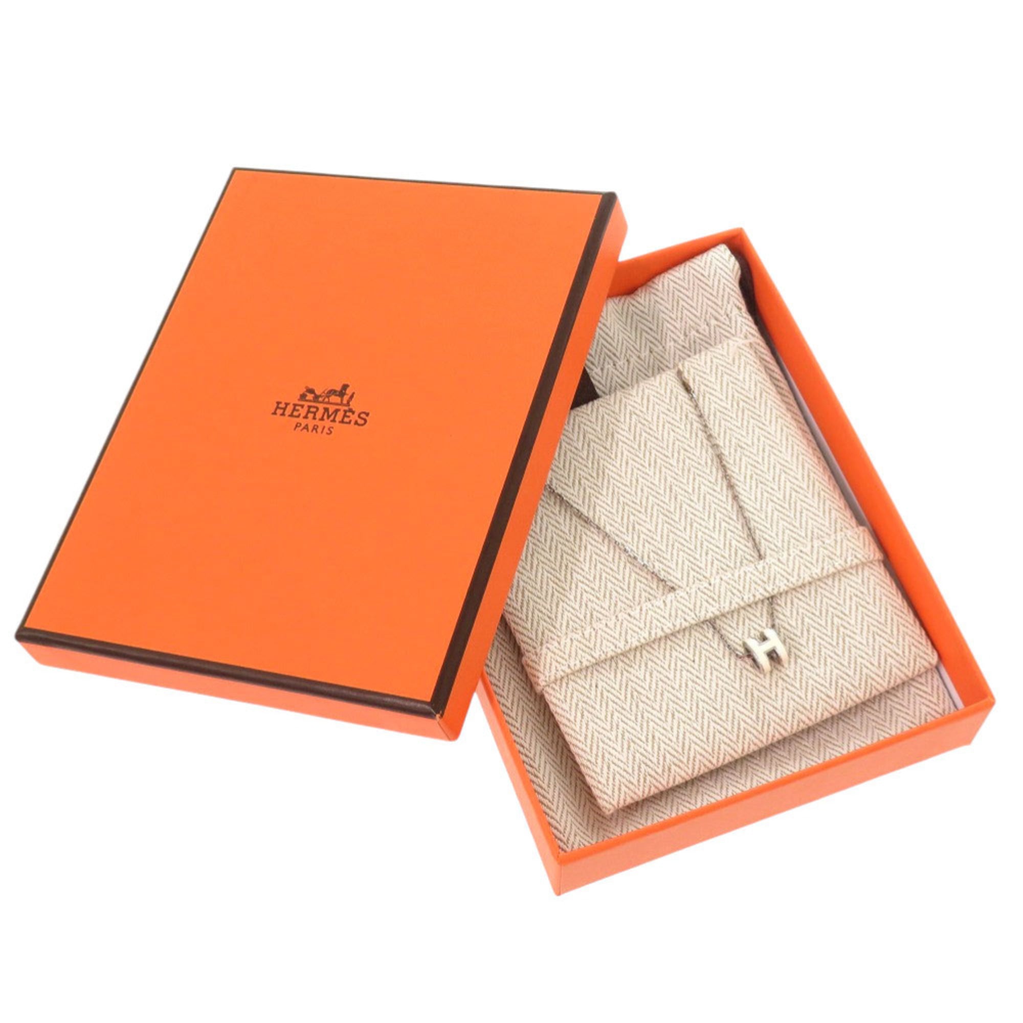 Hermes Pop H Mini White Silver Hardware Necklace Accessory 0295 HERMES — Like New