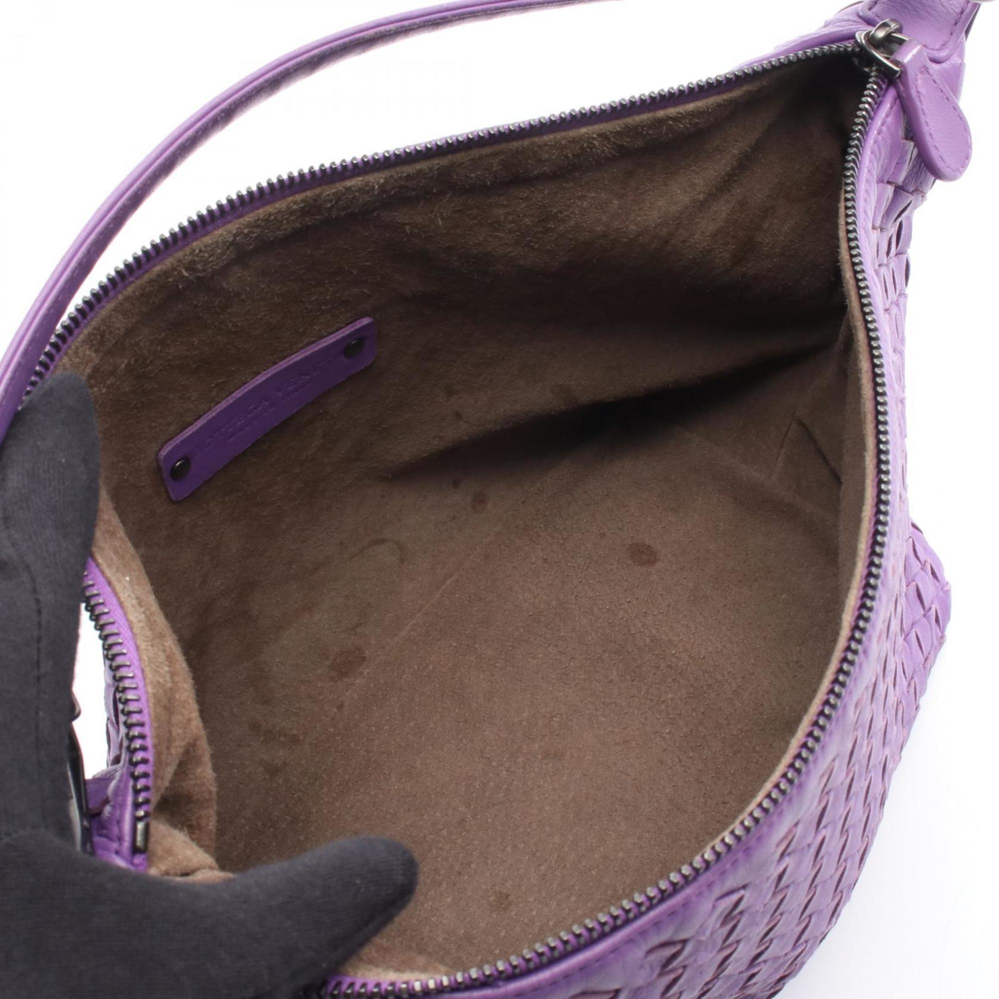 Bottega Veneta Intrecciato Leather Handbag, Women's, Purple