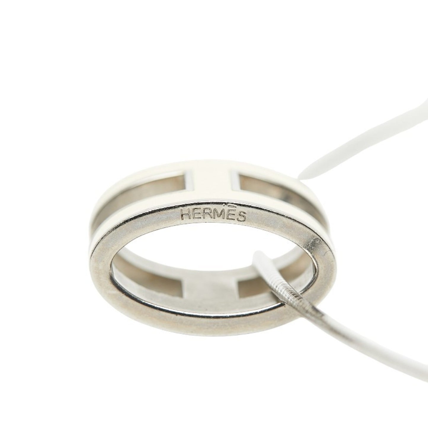 Hermes Hermès Pop Ash H Necklace, Silver Beige, SV925, Women's