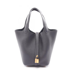Hermes Picotin Lock PM Caban Handbag, made of Taurillon Clemence leather, women's, navy blue — New - Store Return
