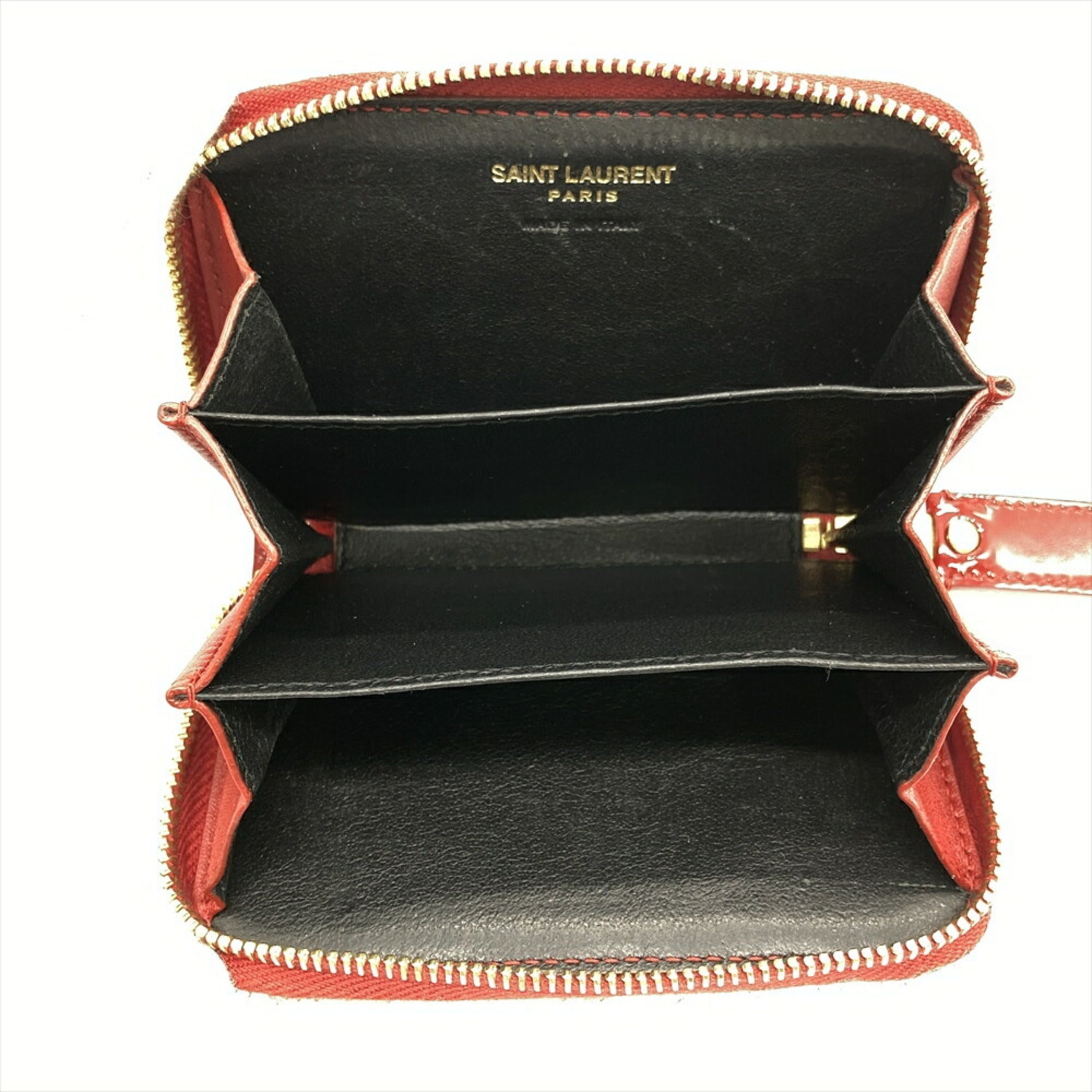 Saint Laurent YSL Coin Case Enamel 553710 Red