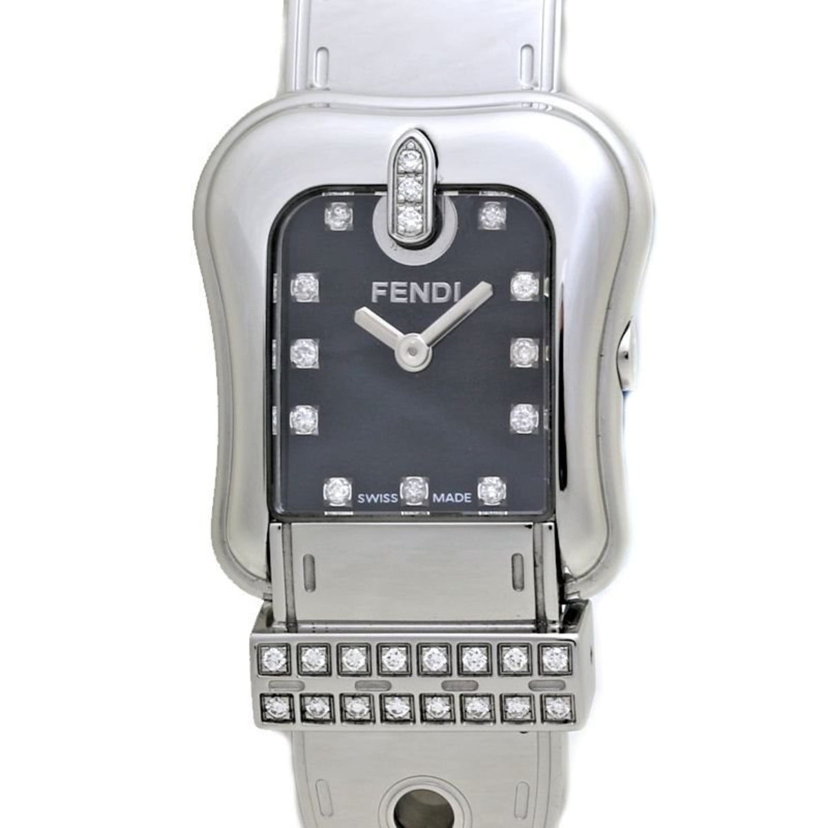 FENDI B-FENDI 3800L Diamond Stainless Steel Ladies Watch 39776 — Very Good
