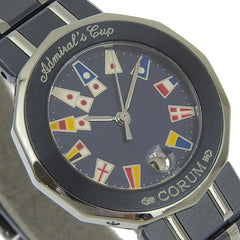 CORUM Admirals Cup Watch 39.610.30 V050 Stainless Steel x Gun Blue Swiss Made Navy Silver Quartz Analog Display Dial Ladies — Very Good