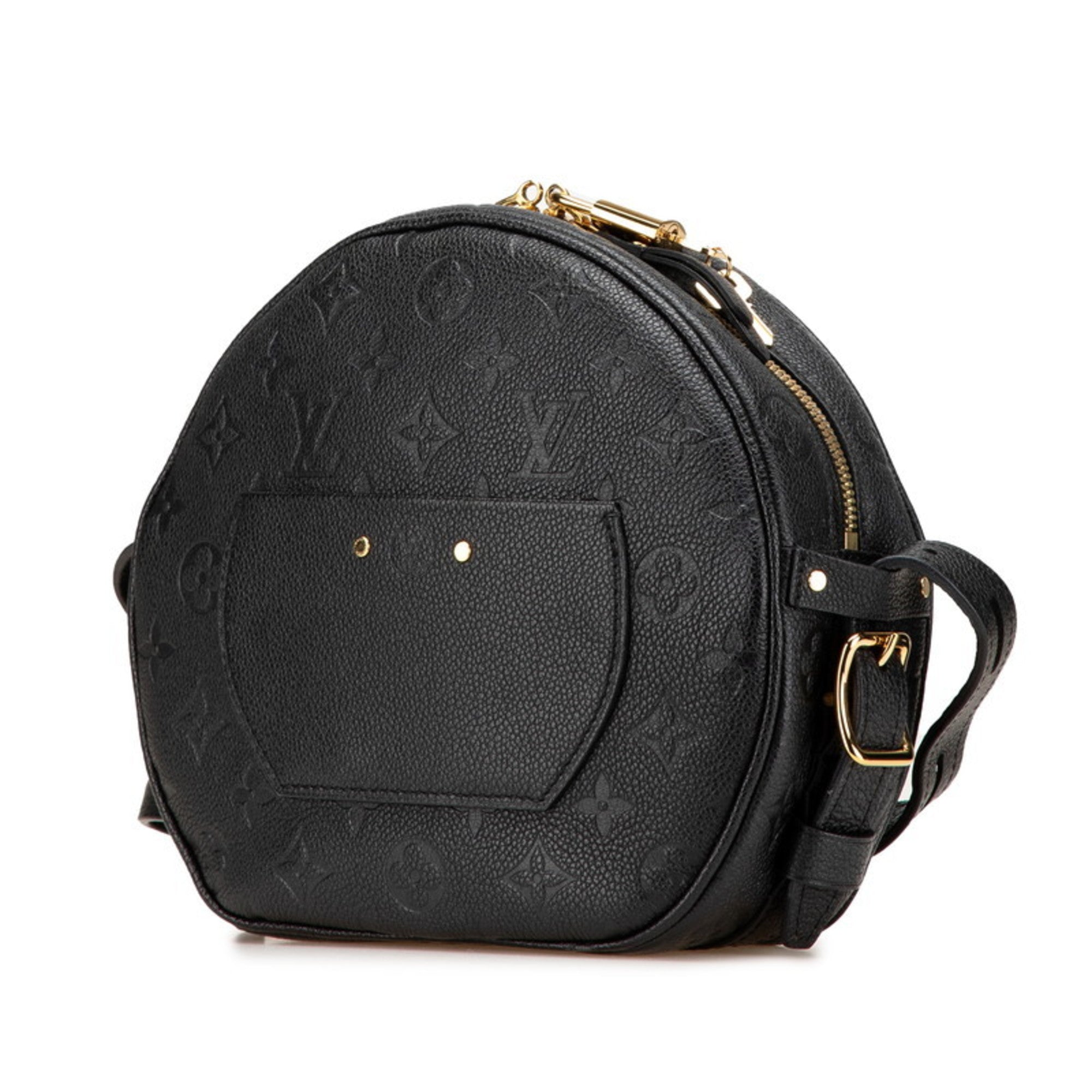 Louis Vuitton Monogram Empreinte Boite Chapeau Souple MM Crossbody Shoulder Bag M45649 Noir Black Leather Women's LOUIS VUITTON