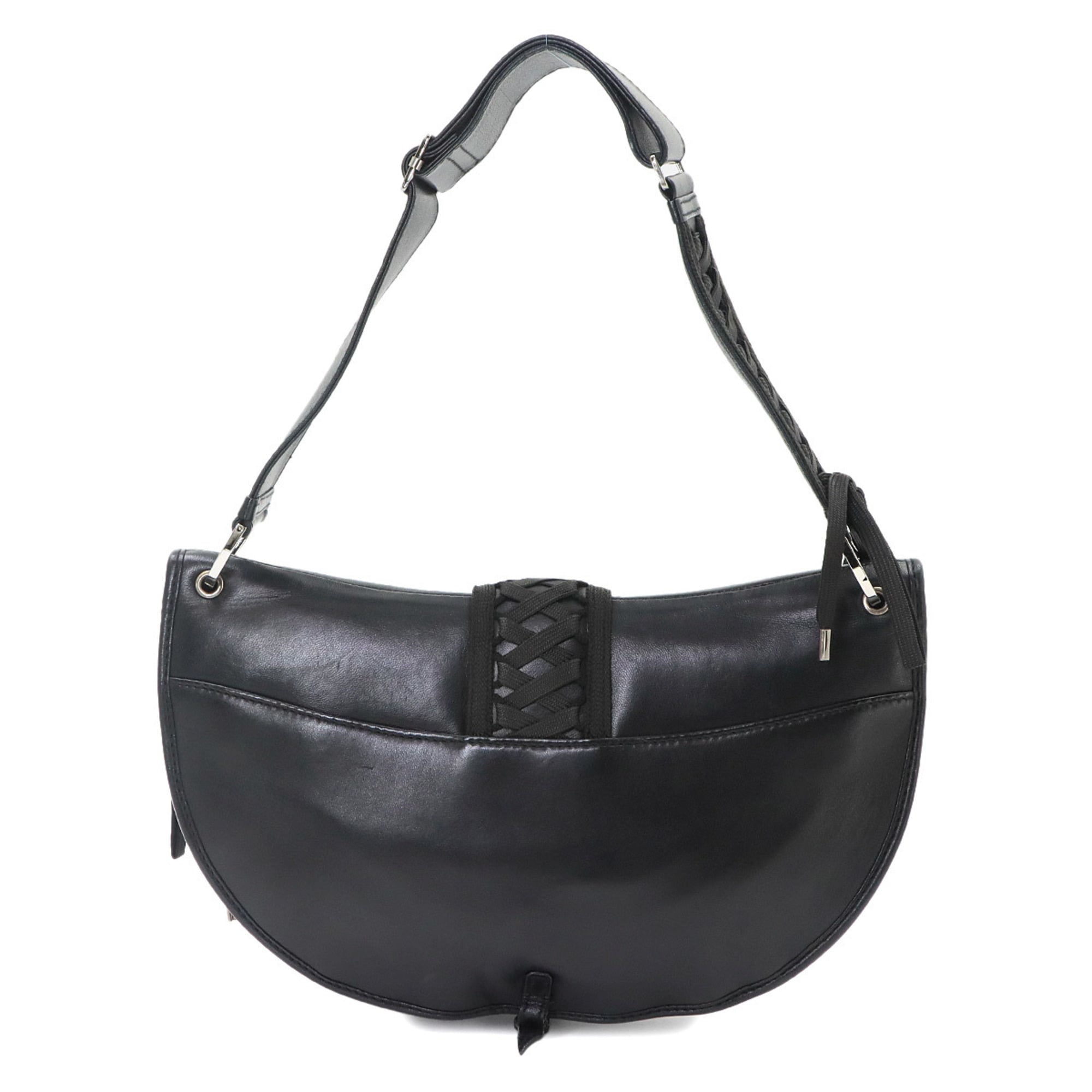 Christian Dior Admit It Shoulder Handbag Leather Black Corset — Like New