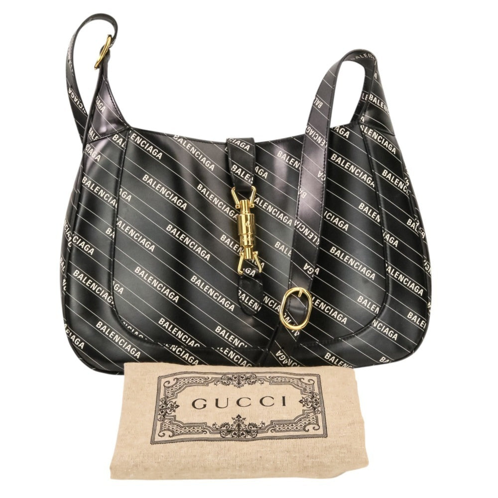 GUCCI BALENCIAGA The Hacker Project Jackie 1961 Medium Shoulder Bag 636712 Black Women's — Like New
