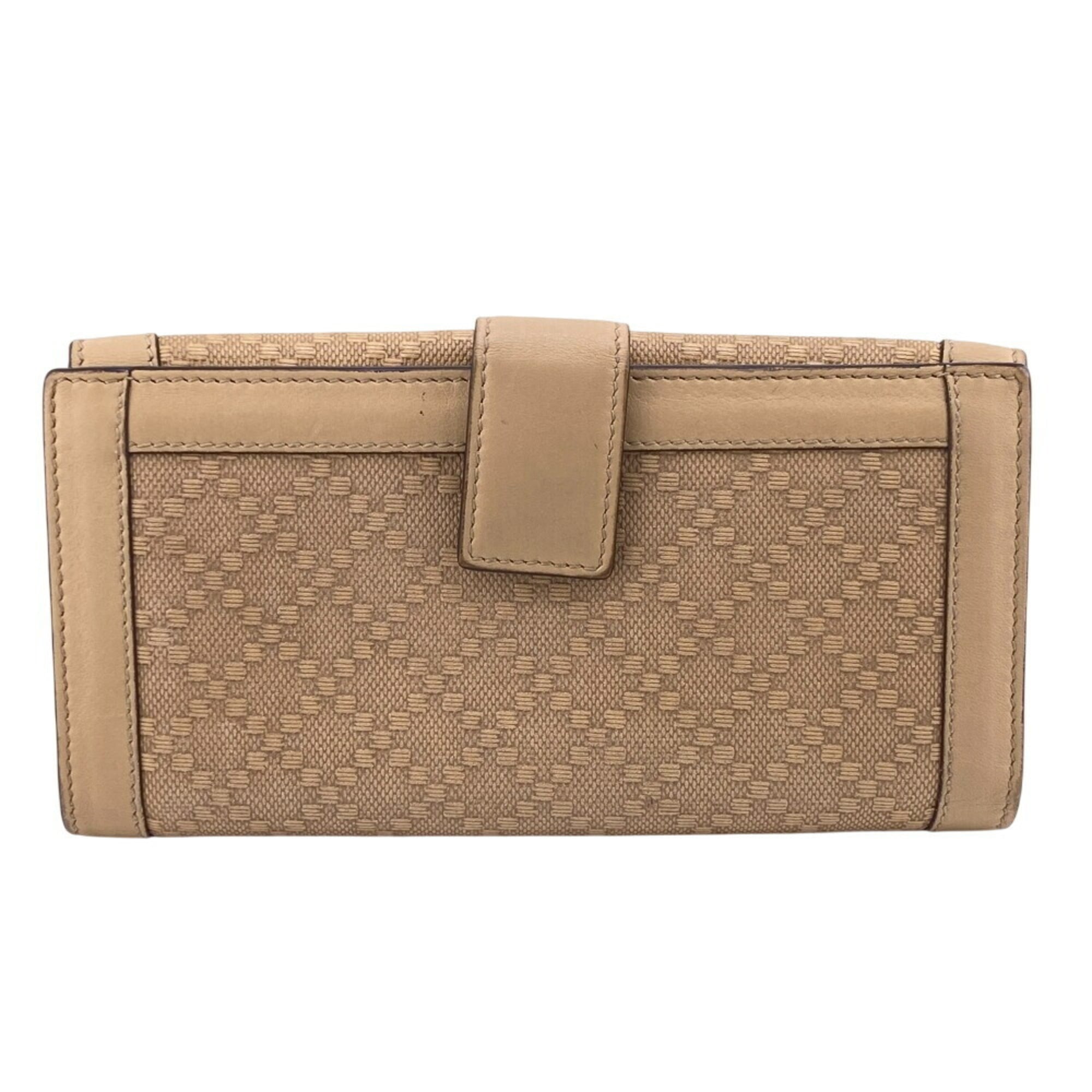 GUCCI 231839 W Diamante Long Wallet Beige Women's