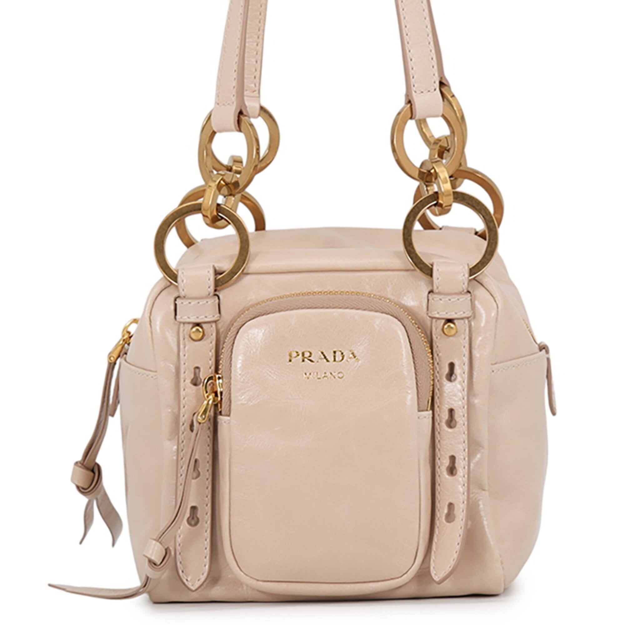 Prada handbag, dangle leather, 1BB137, PRADA — Like New