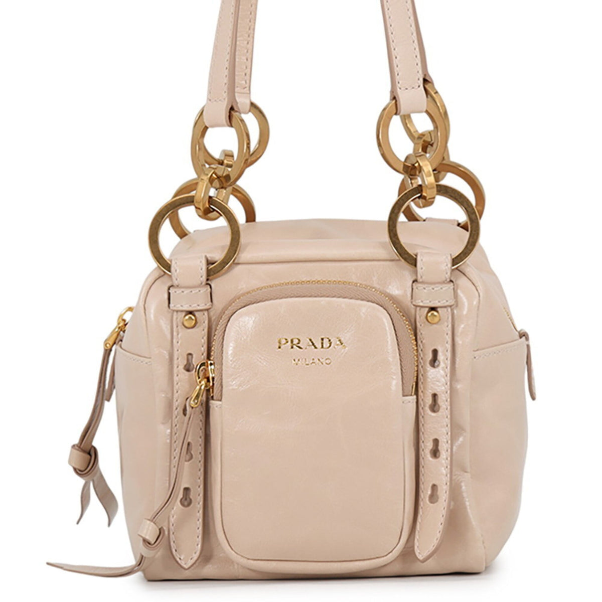 Prada handbag, dangle leather, 1BB137, PRADA — Like New