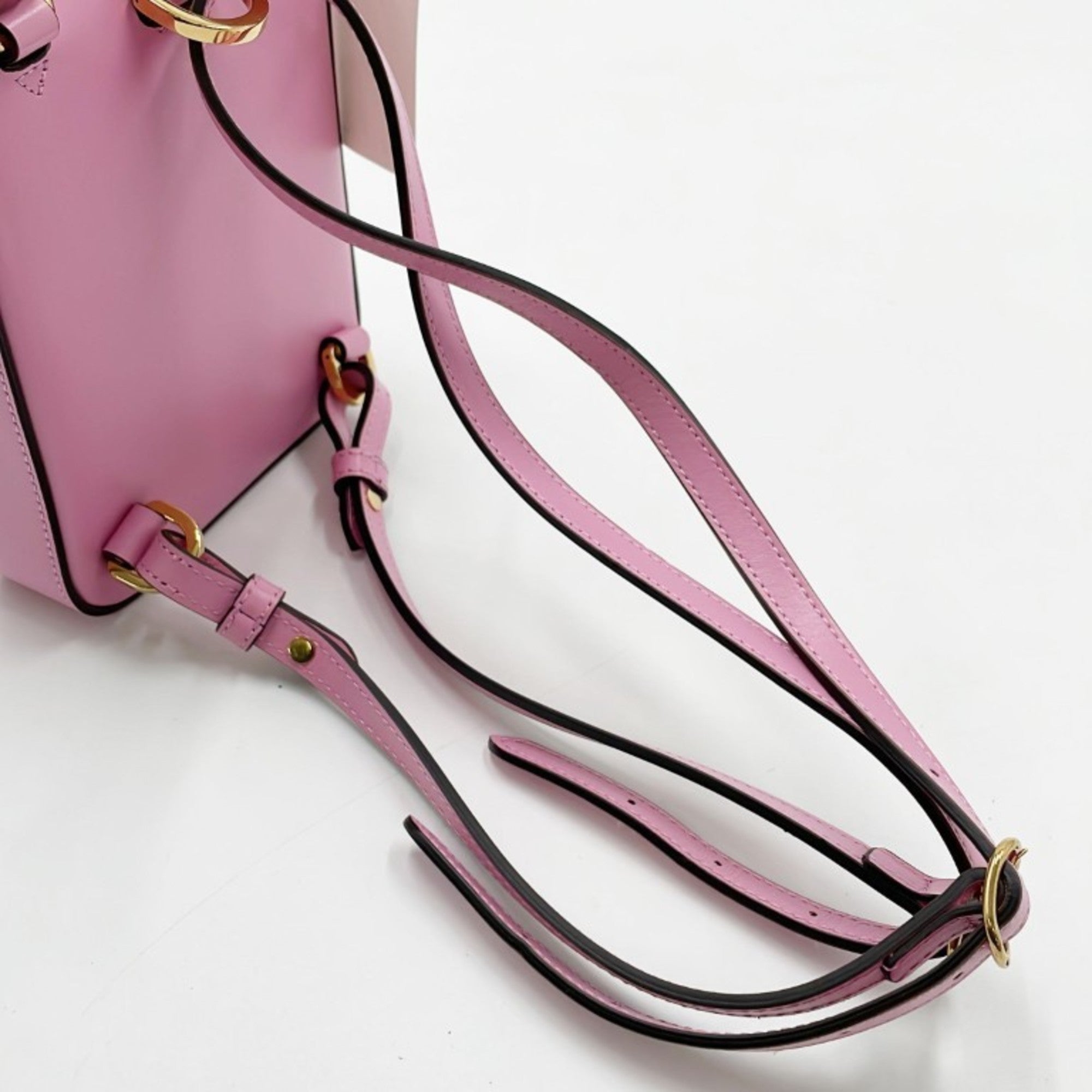 GUCCI Bamboo Line Handbag 702106 Pink Calfskin Women's 3-Way — Like New