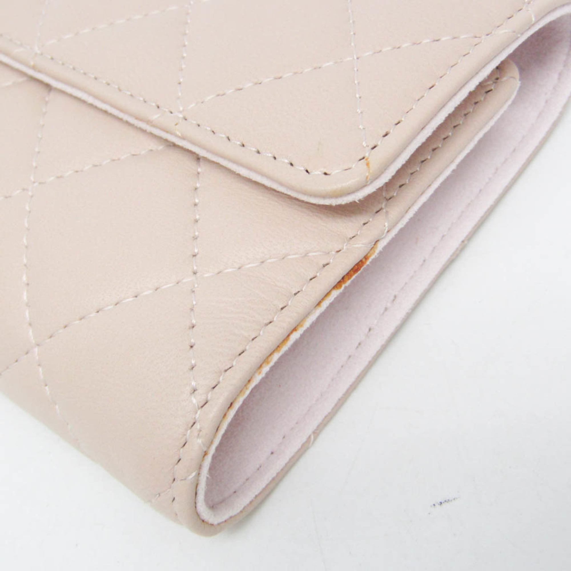 Chanel Matelasse 2.55 Jewelry Case Women's Leather Clutch Bag Light Pink — Like New