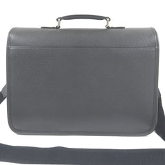 LOUIS VUITTON M32622 Taiga Anton LV Logo Embossed Briefcase Shoulder Bag Ardoise Made in France Men's — Like New