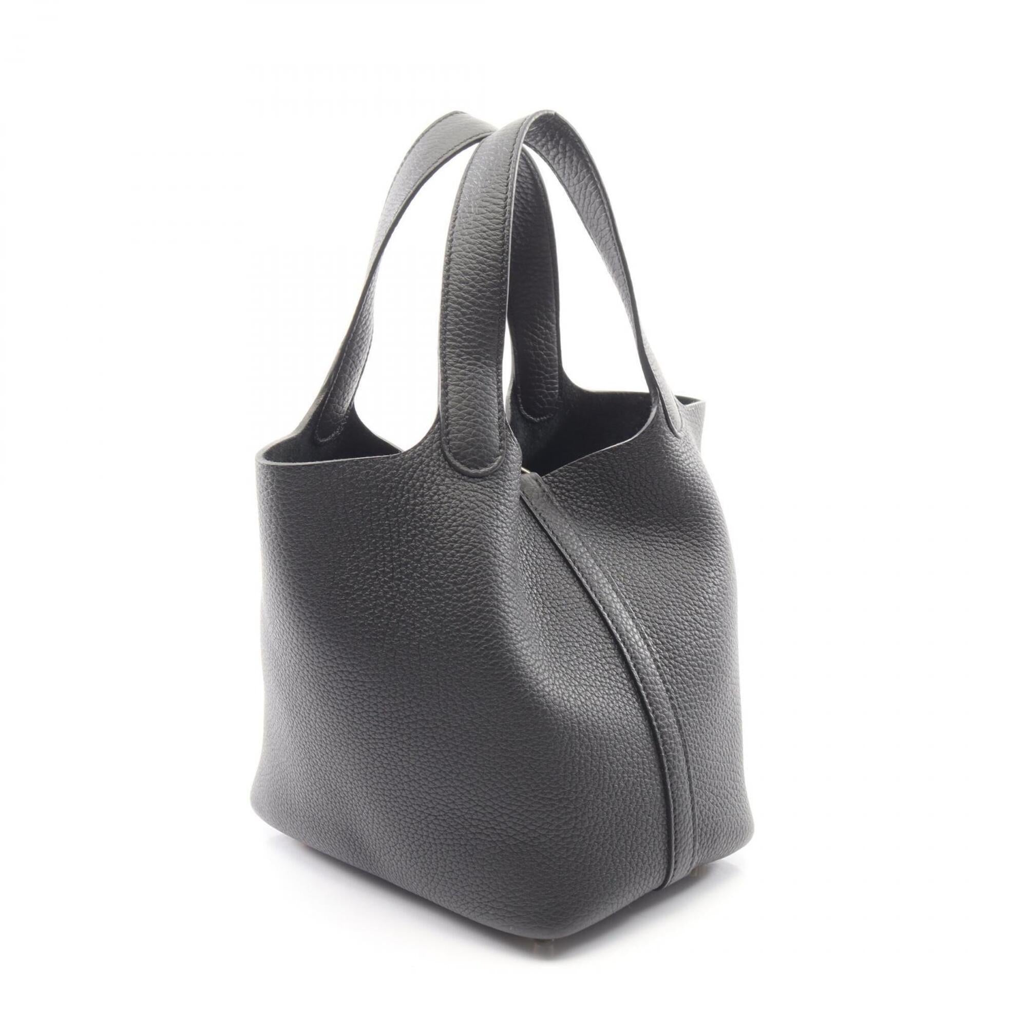 Hermes Picotin Lock PM Handbag, Leather, Taurillon Clemence Women's, Black, 056289CC — New - Store Return