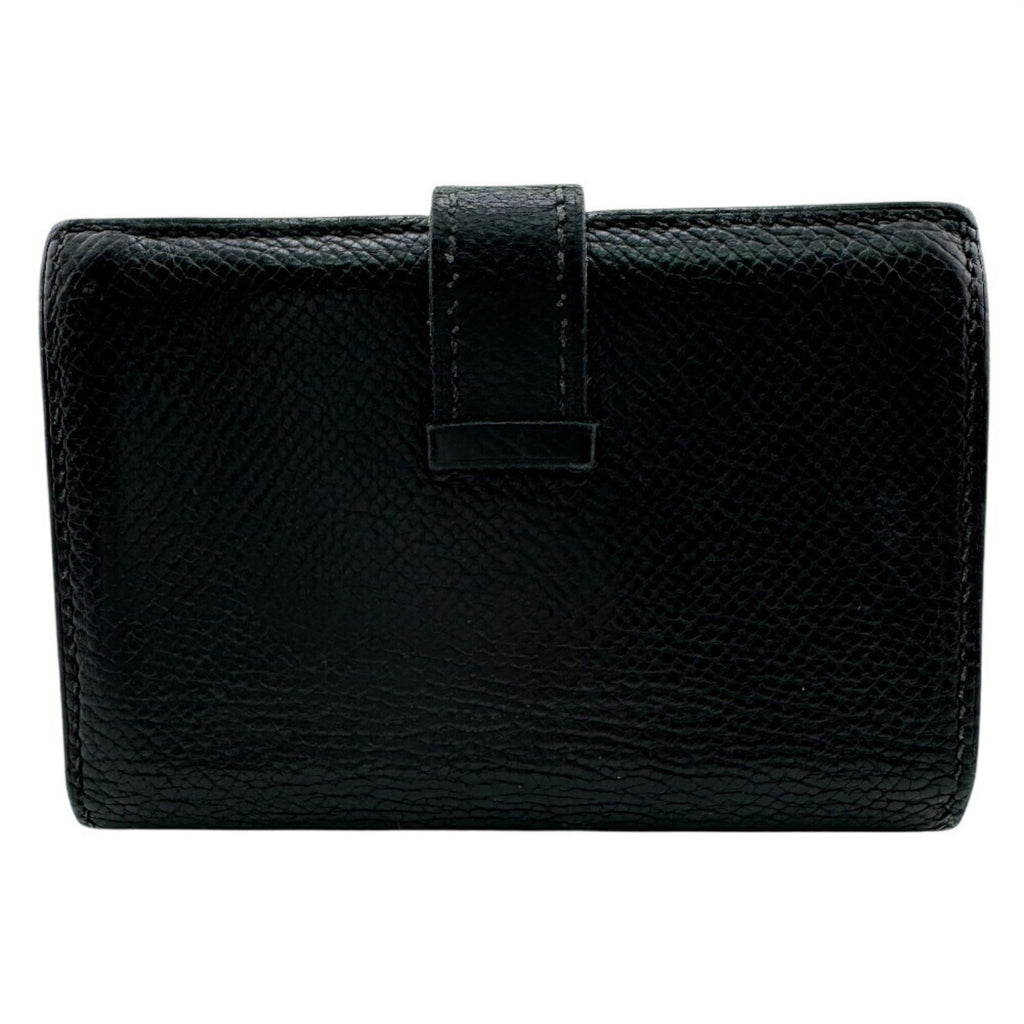 HERMES Bearn Card Case Wallet Black Unisex