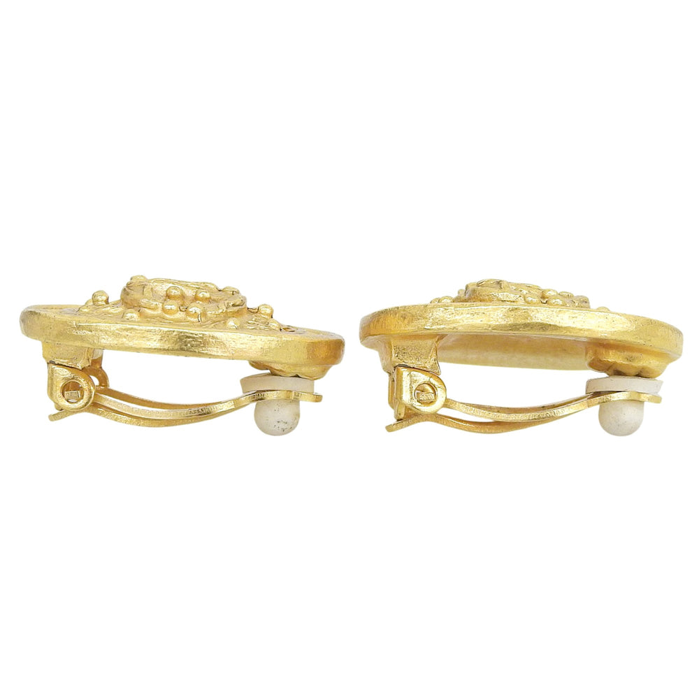 CHANEL Vintage 94A GP Coco Mark Round Earrings (Pair) - Gold Made in France Women's Comes with Box — Like New