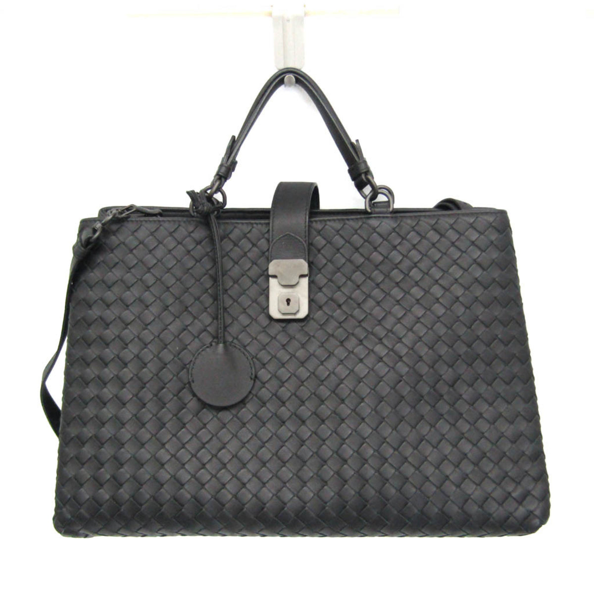 Bottega Veneta Intrecciato Rome Leather Handbag,Shoulder Bag Black — Like New