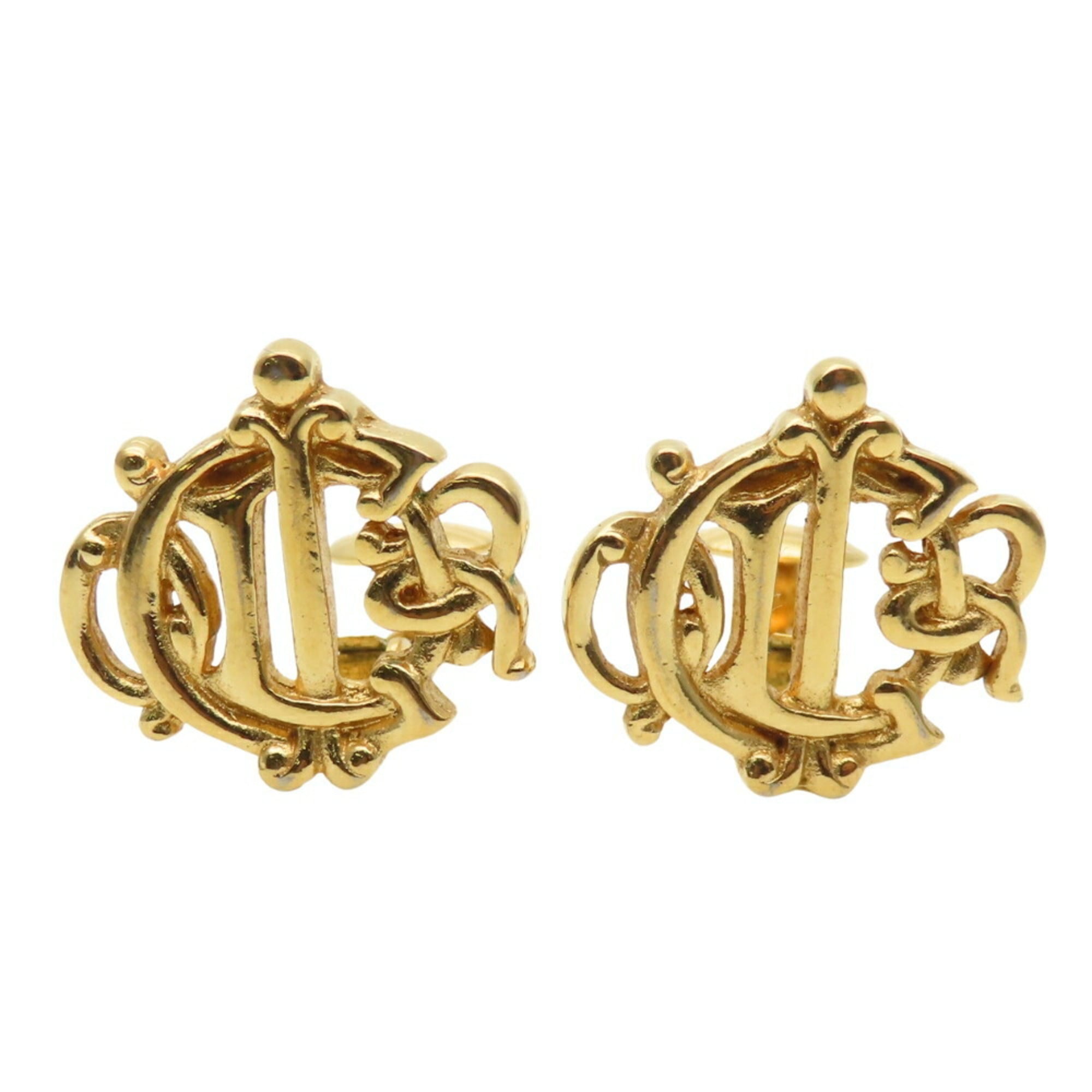 Christian Dior Emblem Metal GP Earrings for Women