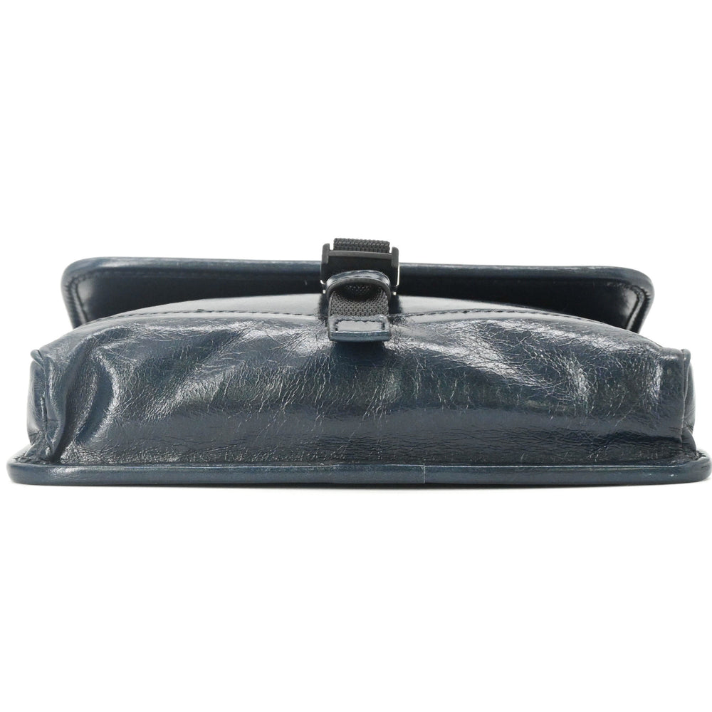 PRADA Softlook Leather Shoulder Bag/Body Bag, Tessuto, Navy — Like New
