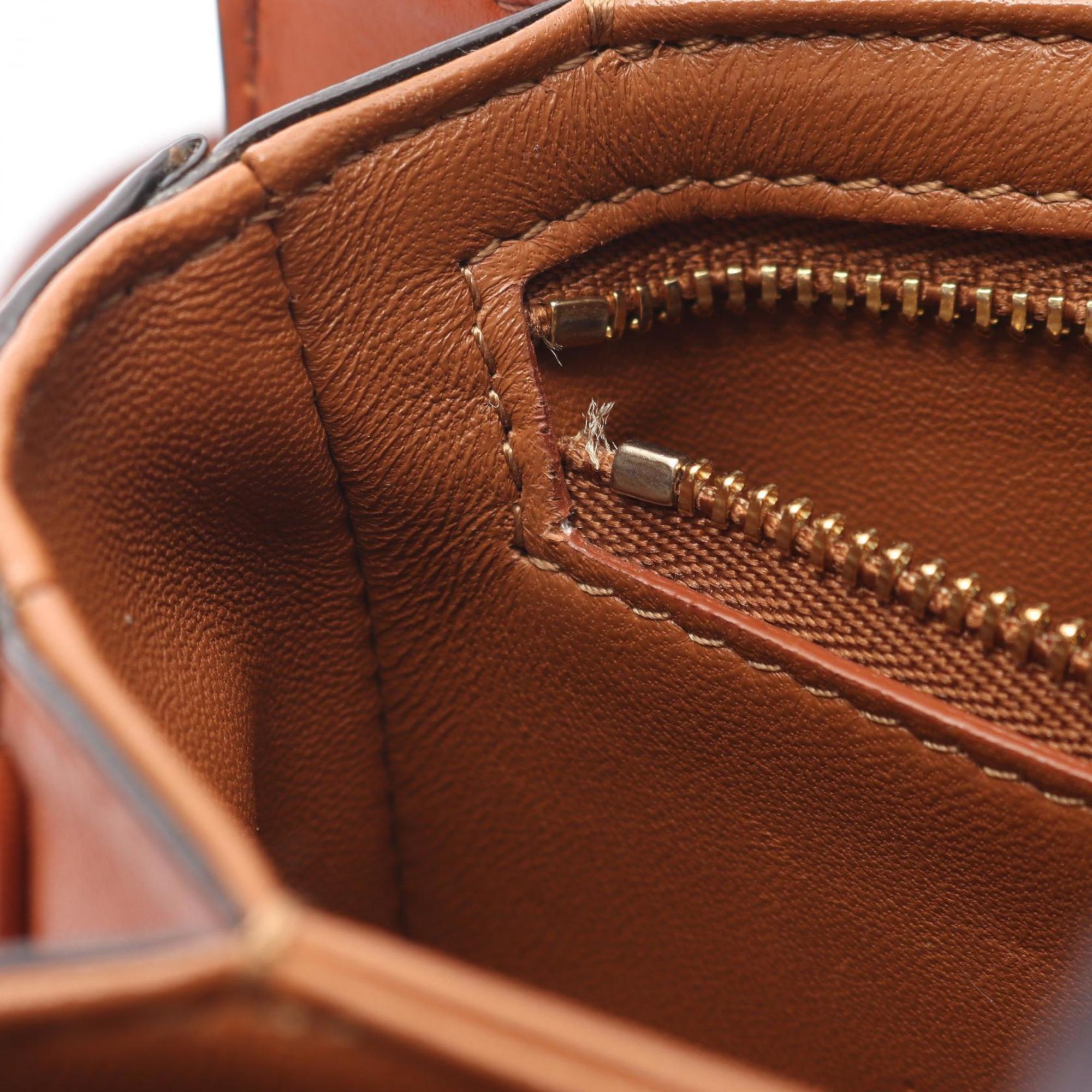 Celine Teen Triomphe Shoulder Bag, Canvas and Leather, Women's, Ivory Brown