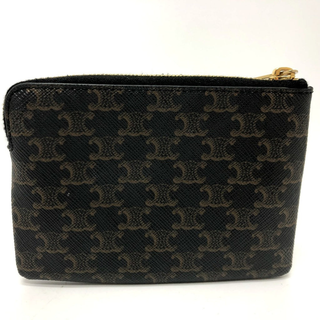 CELINE Triomphe Coin Case 10C662CA2 PVC/Leather Unisex Brown