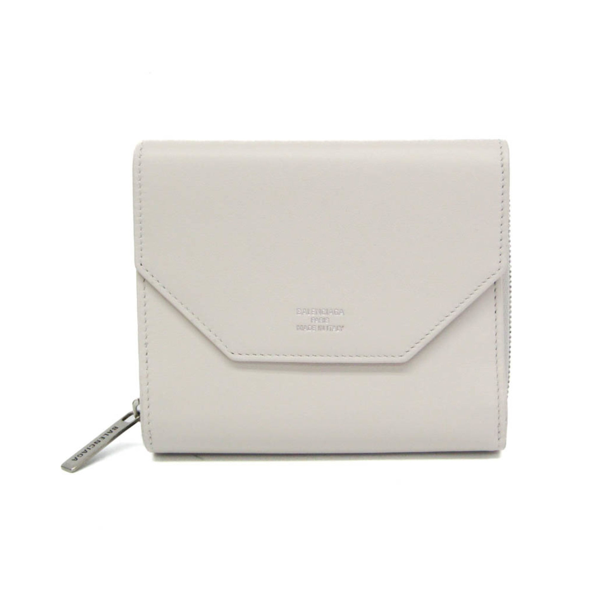 Balenciaga Envelope Compact Wallet 753762 Men,Women Leather Wallet (tri-fold) Black,Off-white