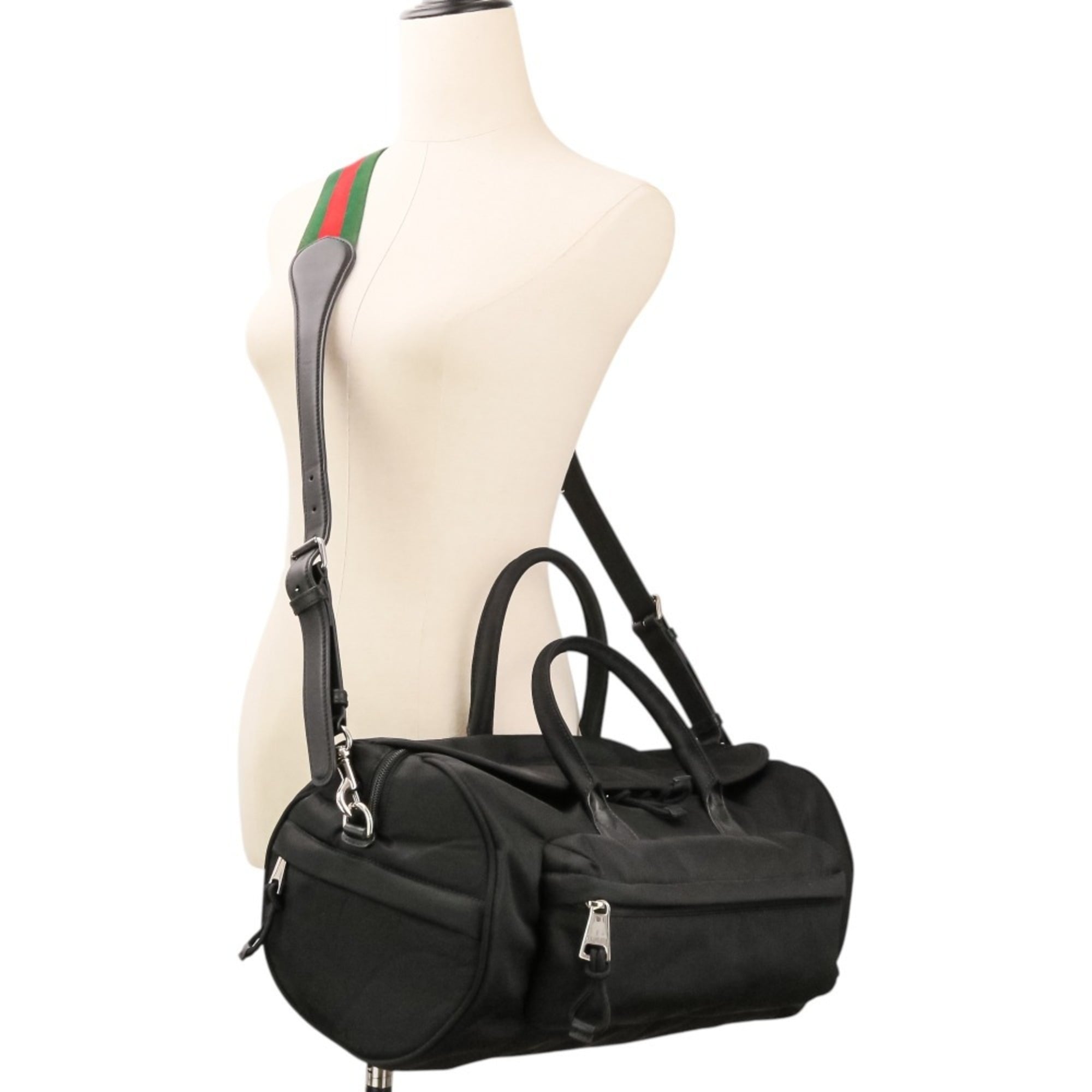 GUCCI Sherry Line Nylon 2-Way Boston Bag 800185 Black (Men's & Women's) — Like New