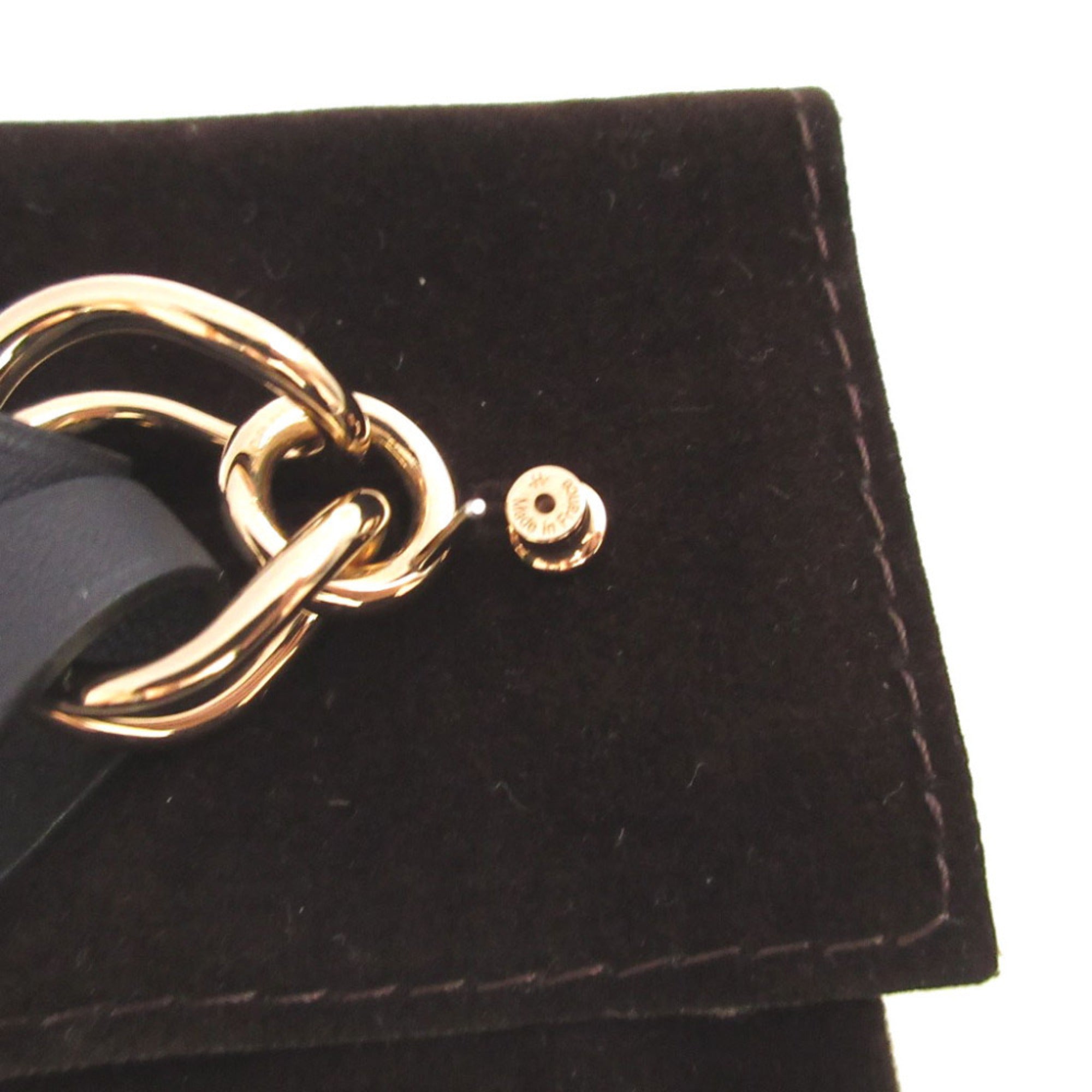 Like New Hermes Villevolte GM Leather Blue Indigo Earrings 0212HERMES — Like New